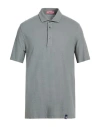 Drumohr Man Polo Shirt Grey Size Xxl Cotton, Linen In Gray