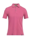 Drumohr Man Polo Shirt Magenta Size S Cotton In Pink