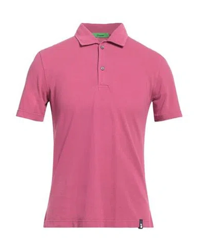 Drumohr Man Polo Shirt Magenta Size S Cotton In Pink