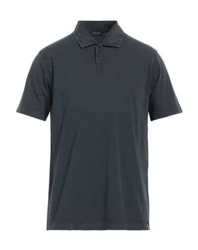 Drumohr Man Polo Shirt Midnight Blue Size Xl Cotton