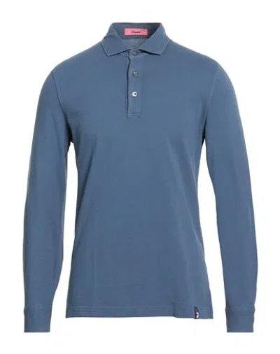 Drumohr Man Polo Shirt Navy Size 3xl Cotton In Blue