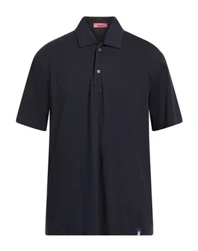 Drumohr Man Polo Shirt Navy Size 3xl Cotton In Blue
