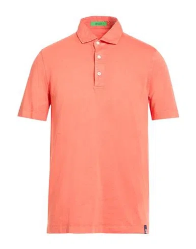 Drumohr Man Polo Shirt Orange Size 3xl Cotton