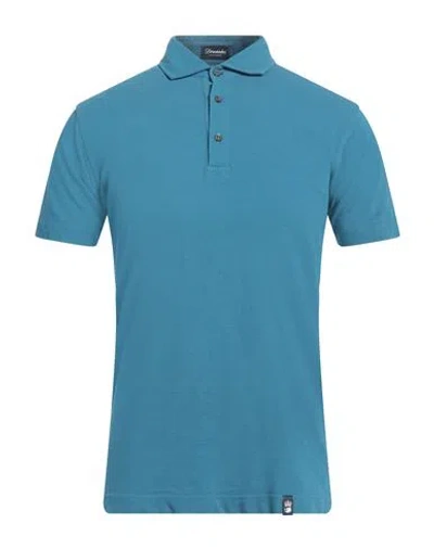 Drumohr Man Polo Shirt Pastel Blue Size L Cotton