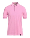 Drumohr Man Polo Shirt Pink Size M Cotton
