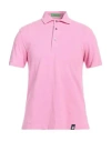 Drumohr Man Polo Shirt Pink Size M Cotton