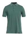 Drumohr Man Polo Shirt Sage Green Size M Cotton In Sage Green