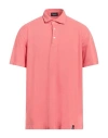 Drumohr Man Polo Shirt Salmon Pink Size 3xl Cotton
