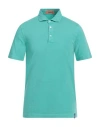 Drumohr Man Polo Shirt Turquoise Size 4xl Cotton In Blue