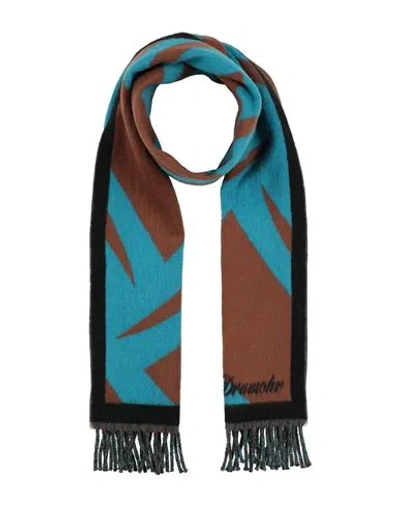 Drumohr Man Scarf Azure Size - Wool In Multi
