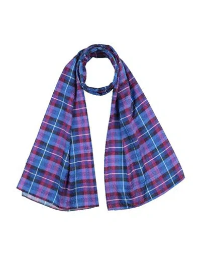 Drumohr Man Scarf Blue Size - Viscose, Silk In Multi