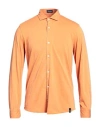 Drumohr Man Shirt Apricot Size L Cotton In Orange
