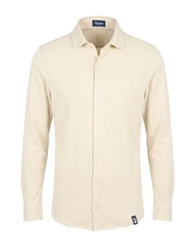 Drumohr Man Shirt Beige Size S Cotton