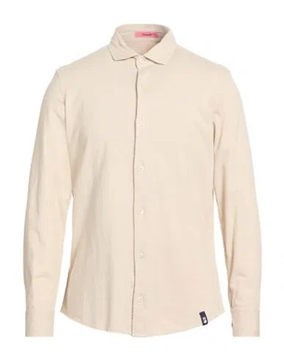 Drumohr Man Shirt Beige Size Xl Cotton In Neutral