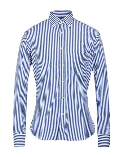 Drumohr Man Shirt Blue Size 15 Cotton