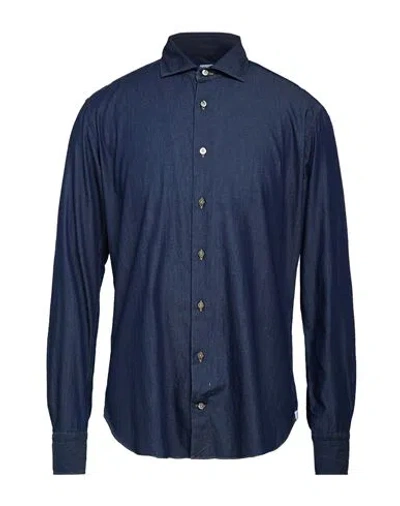 Drumohr Man Shirt Blue Size 17 ¾ Cotton In Multi
