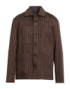 Drumohr Man Shirt Brown Size 44 Virgin Wool In Brown