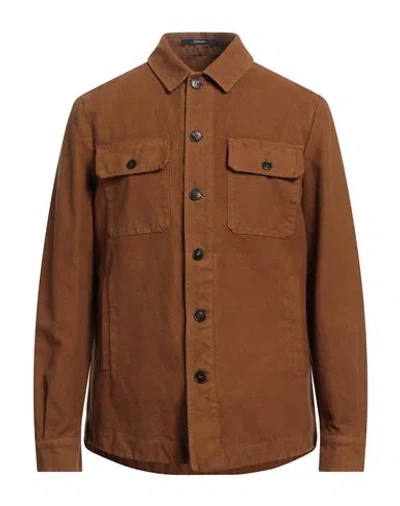 Drumohr Man Shirt Camel Size 42 Cotton In Beige