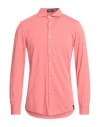 Drumohr Man Shirt Coral Size L Cotton In Red