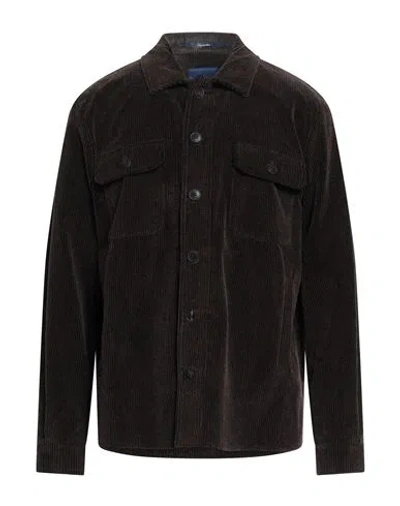 Drumohr Man Shirt Dark Brown Size 44 Cotton