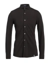 Drumohr Man Shirt Dark Brown Size Xl Cotton