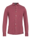 Drumohr Man Shirt Garnet Size M Cotton In Red
