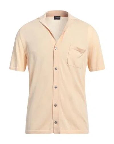 Drumohr Man Shirt Ivory Size 40 Cotton In Neutral