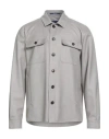 Drumohr Man Shirt Light Grey Size 46 Virgin Wool In Gray