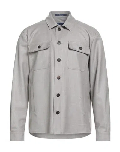 Drumohr Man Shirt Light Grey Size 46 Virgin Wool In Gray