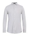 Drumohr Man Shirt Light Grey Size Xxl Cotton In White
