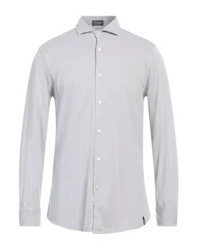 Drumohr Man Shirt Light Grey Size Xxl Cotton