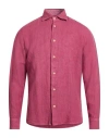 Drumohr Man Shirt Mauve Size M Linen In Pink