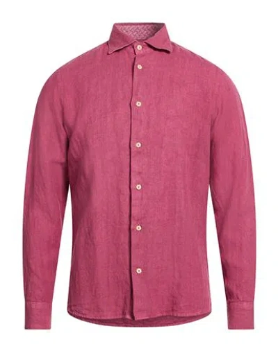 Drumohr Man Shirt Mauve Size M Linen In Pink