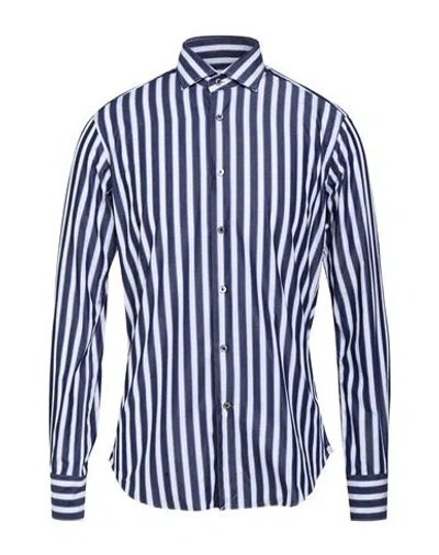 Drumohr Man Shirt Midnight Blue Size 15 ½ Cotton