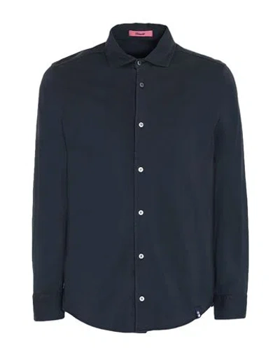 Drumohr Man Shirt Midnight Blue Size 3xl Cotton