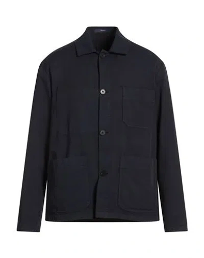 Drumohr Man Shirt Midnight Blue Size 48 Cotton, Elastane