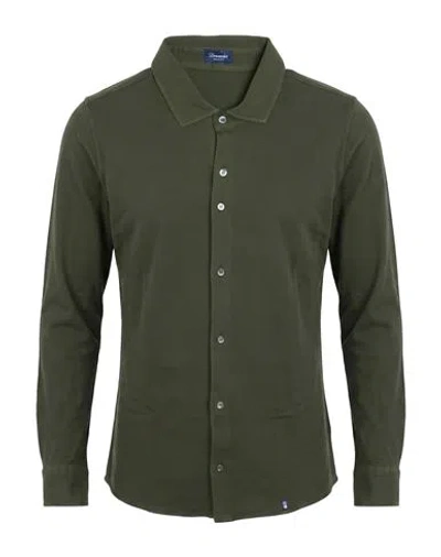 Drumohr Man Shirt Military Green Size S Cotton