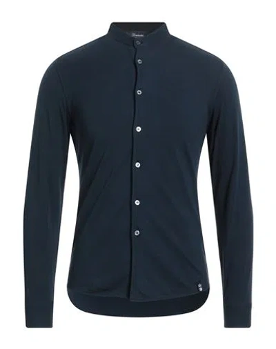 Drumohr Man Shirt Navy Blue Size S Cotton