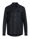 Drumohr Man Shirt Navy Size 46 Virgin Wool In Black