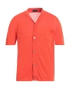Drumohr Man Shirt Orange Size 38 Cotton