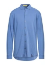 Drumohr Man Shirt Pastel Blue Size Xxl Cotton