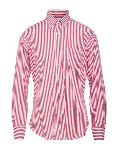 Drumohr Man Shirt Red Size 17 ¾ Cotton In Pink
