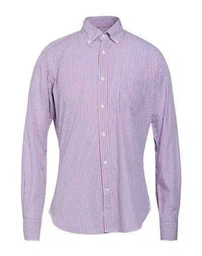 Drumohr Man Shirt Red Size 17 ¾ Cotton In Purple