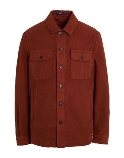 Drumohr Man Shirt Rust Size 44 Cotton In Red