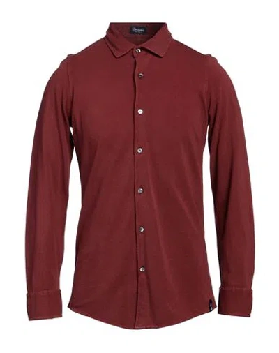 Drumohr Man Shirt Rust Size M Cotton In Red