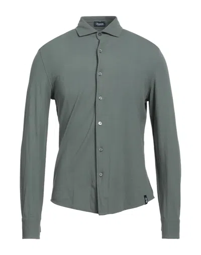 DRUMOHR DRUMOHR MAN SHIRT SAGE GREEN SIZE S COTTON