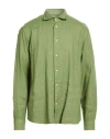 Drumohr Man Shirt Sage Green Size Xxl Linen