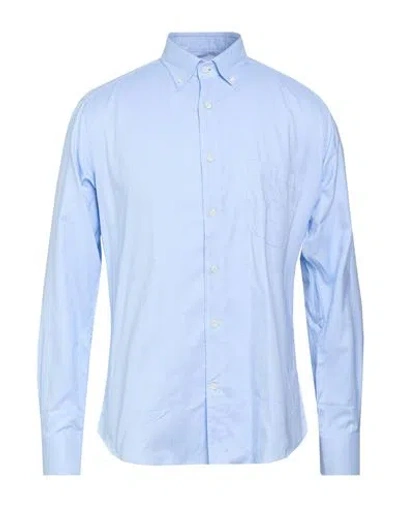Drumohr Man Shirt Sky Blue Size 15 Cotton