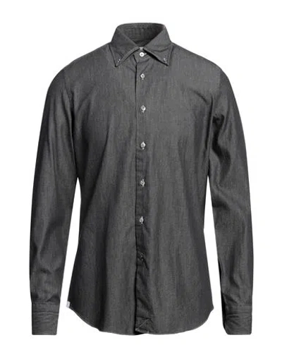Drumohr Man Shirt Steel Grey Size 15 ¾ Cotton