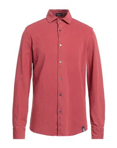 Drumohr Man Shirt Tomato Red Size S Cotton